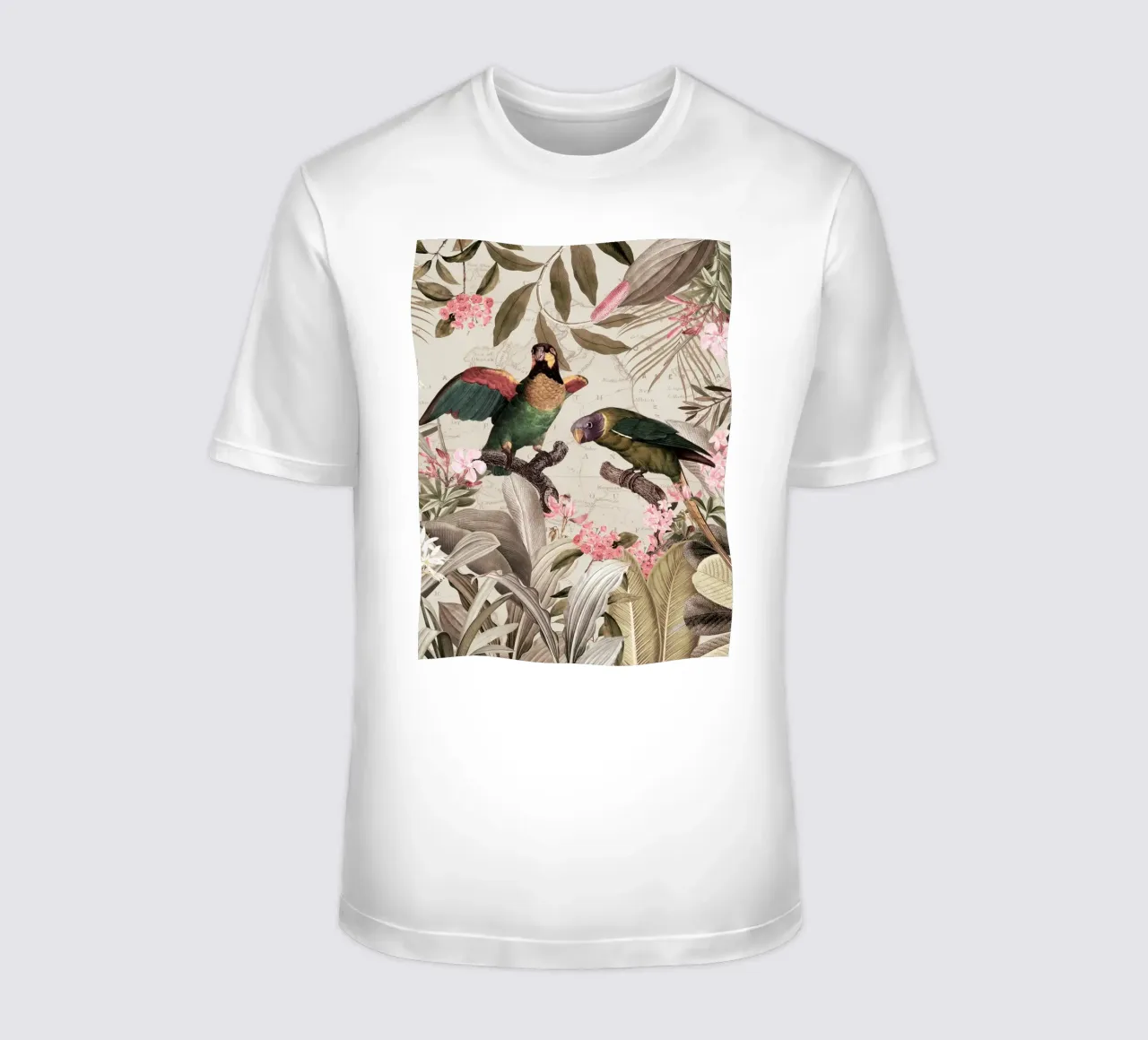 Pappagalli esotici colorati e nostalgici in una giungla tropicale 2 t-shirt da Vintage World - Uta Naumann