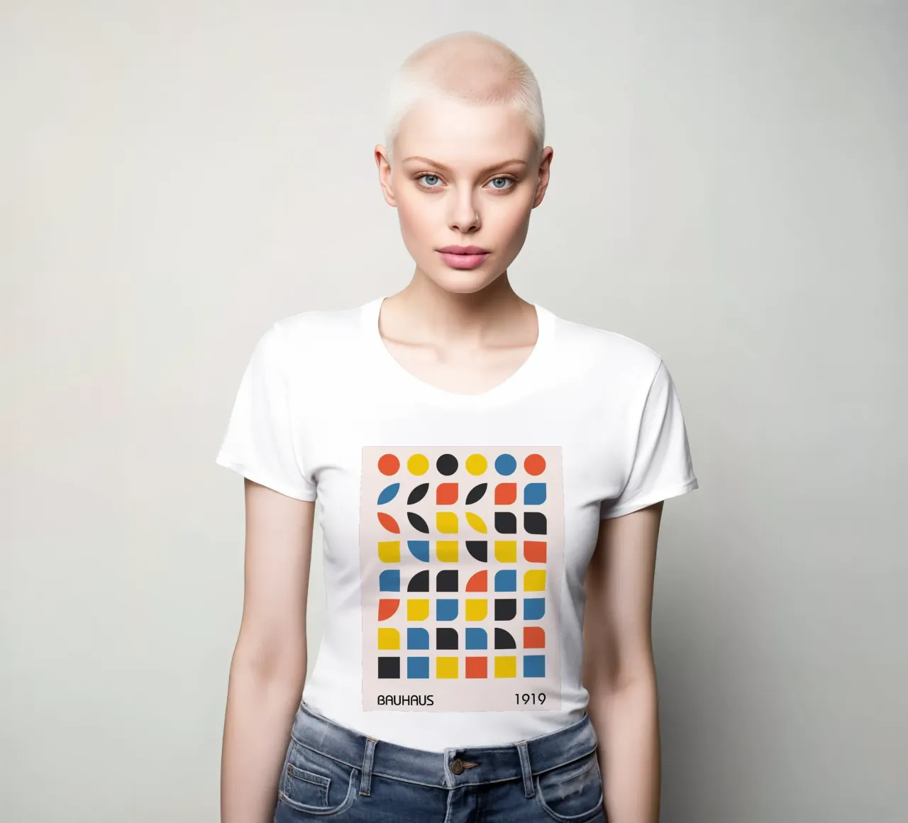 Bauhaus graphics 1919 - Modern geometric design women's fitted t-shirt by Whole©