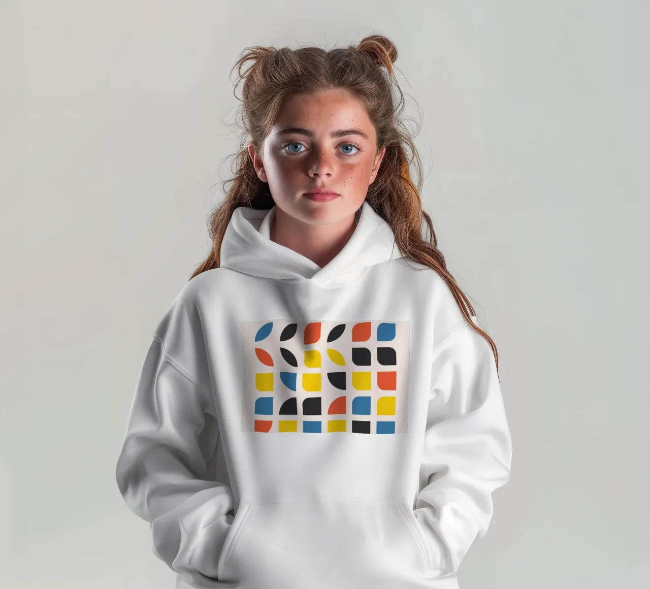 Bauhaus graphics 1919 - Modern geometric design kids hoodie by Whole©