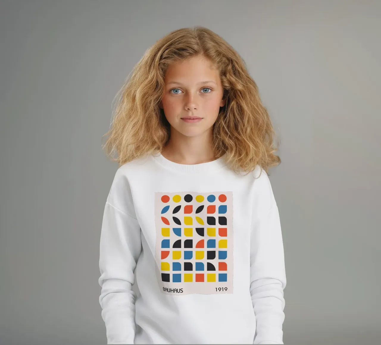 Bauhaus graphics 1919 - Modern geometric design kids sweatshirt by Whole©
