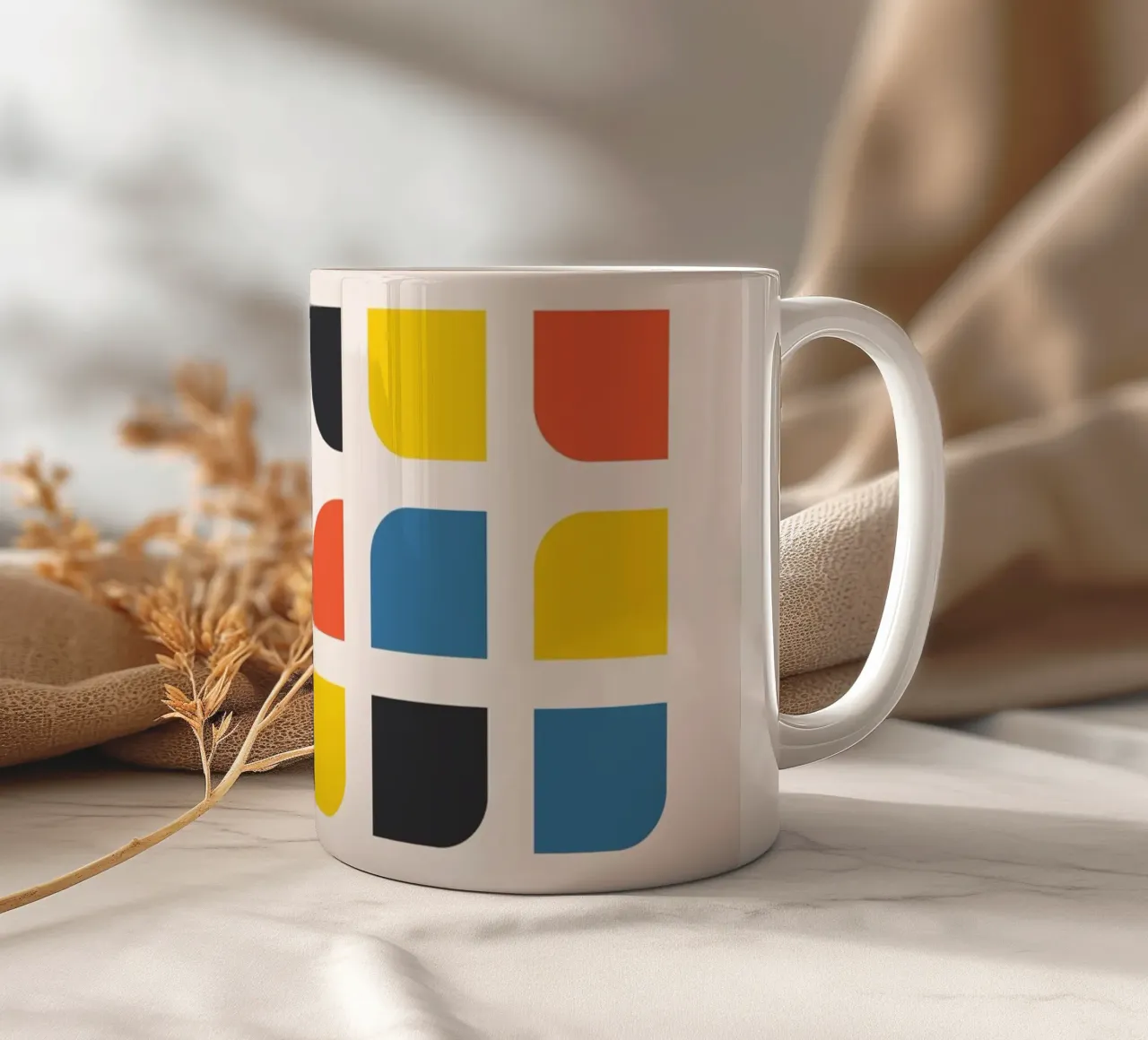 Grafica Bauhaus 1919 - Design geometrico moderno tazza in ceramica da Whole©