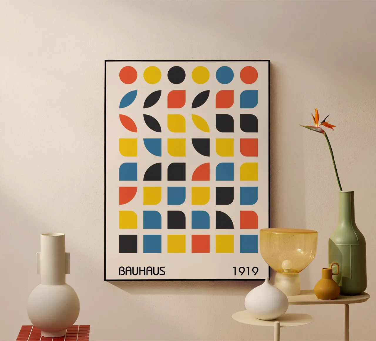 Grafica Bauhaus 1919 - Design geometrico moderno plexiglass da Whole©