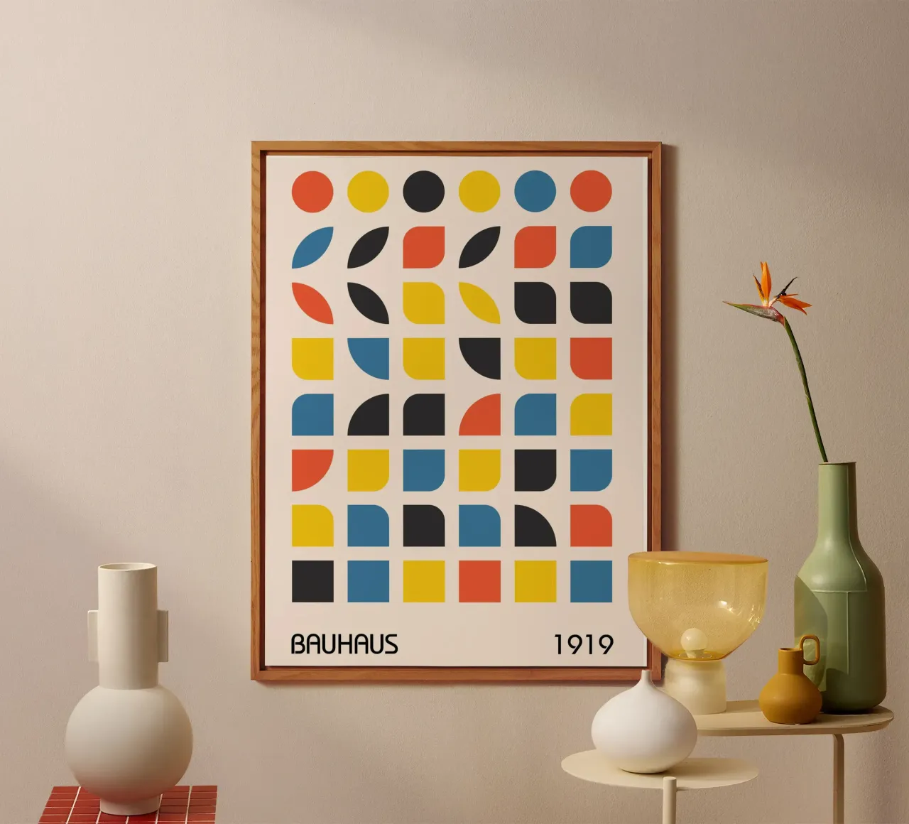 Grafica Bauhaus 1919 - Design geometrico moderno pannello forex da Whole©