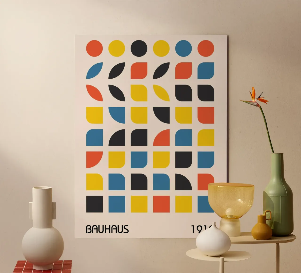 Grafica Bauhaus 1919 - Design geometrico moderno pannello forex da Whole©