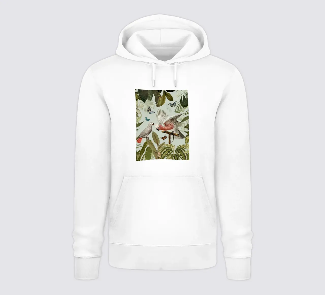 Nostálgicos loros tropicales luchan en un paisaje selvático 1 sudadera con capucha de Vintage World - Uta Naumann