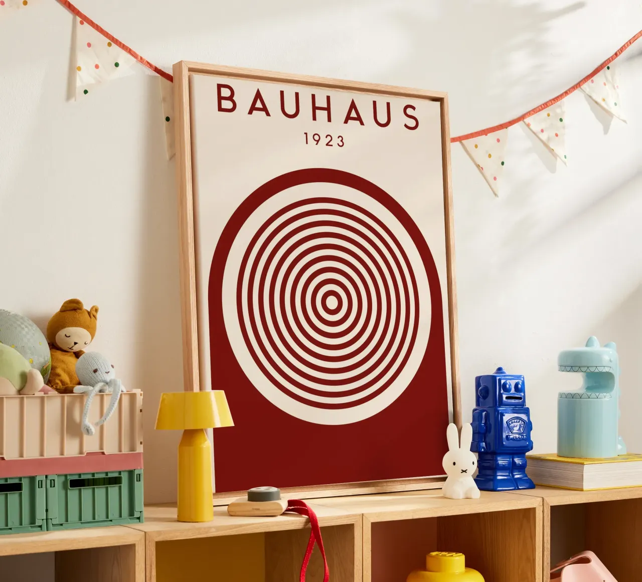 Bauhaus Kreisdesign 1923 - Abstracte moderne kunst canvas met Baklijst van Whole©