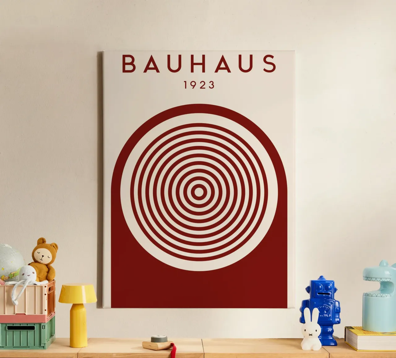 Bauhaus Kreisdesign 1923 - Abstracte moderne kunst canvas met Baklijst van Whole©