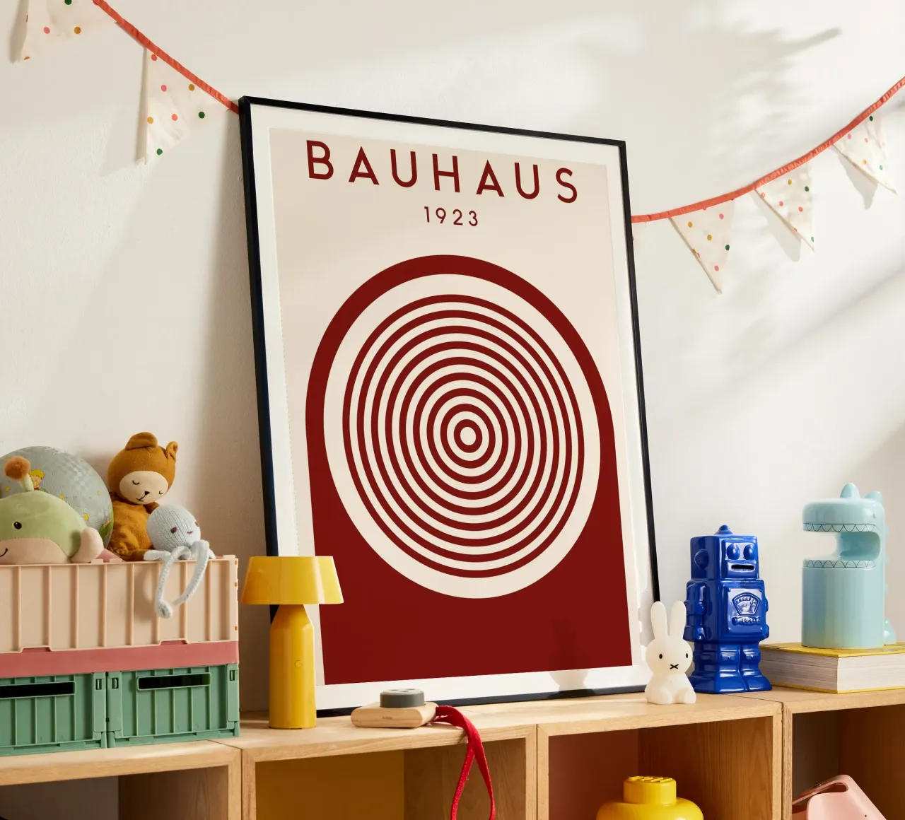 Bauhaus Kreisdesign 1923 - Abstracte moderne kunst poster met kunststof frame van Whole©