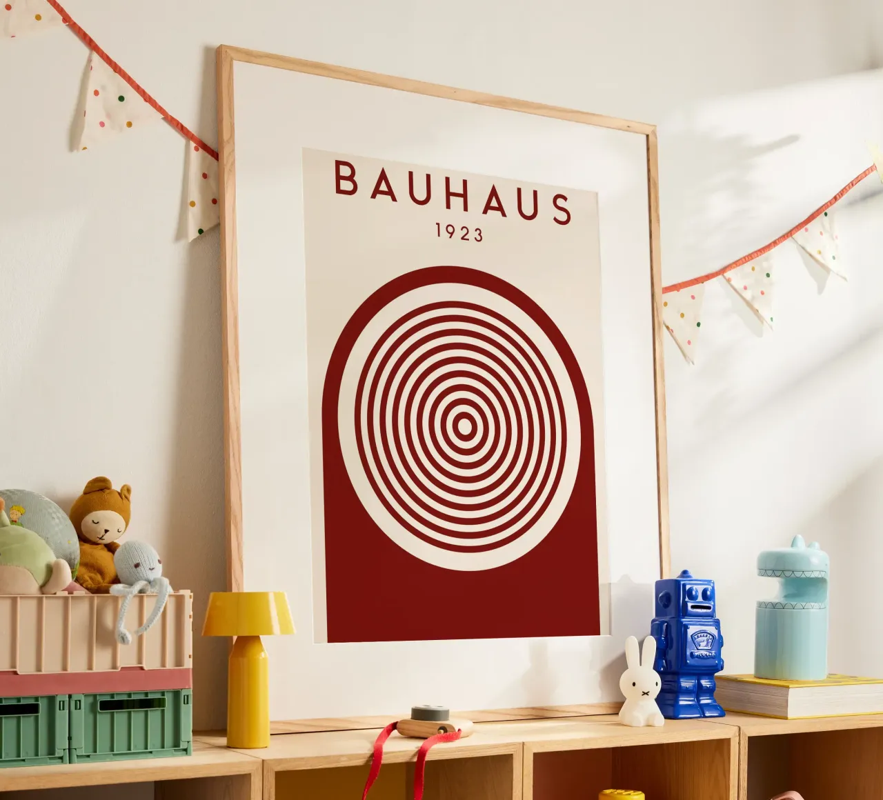 Bauhaus Kreisdesign 1923 - Abstracte moderne kunst poster met kunststof frame van Whole©