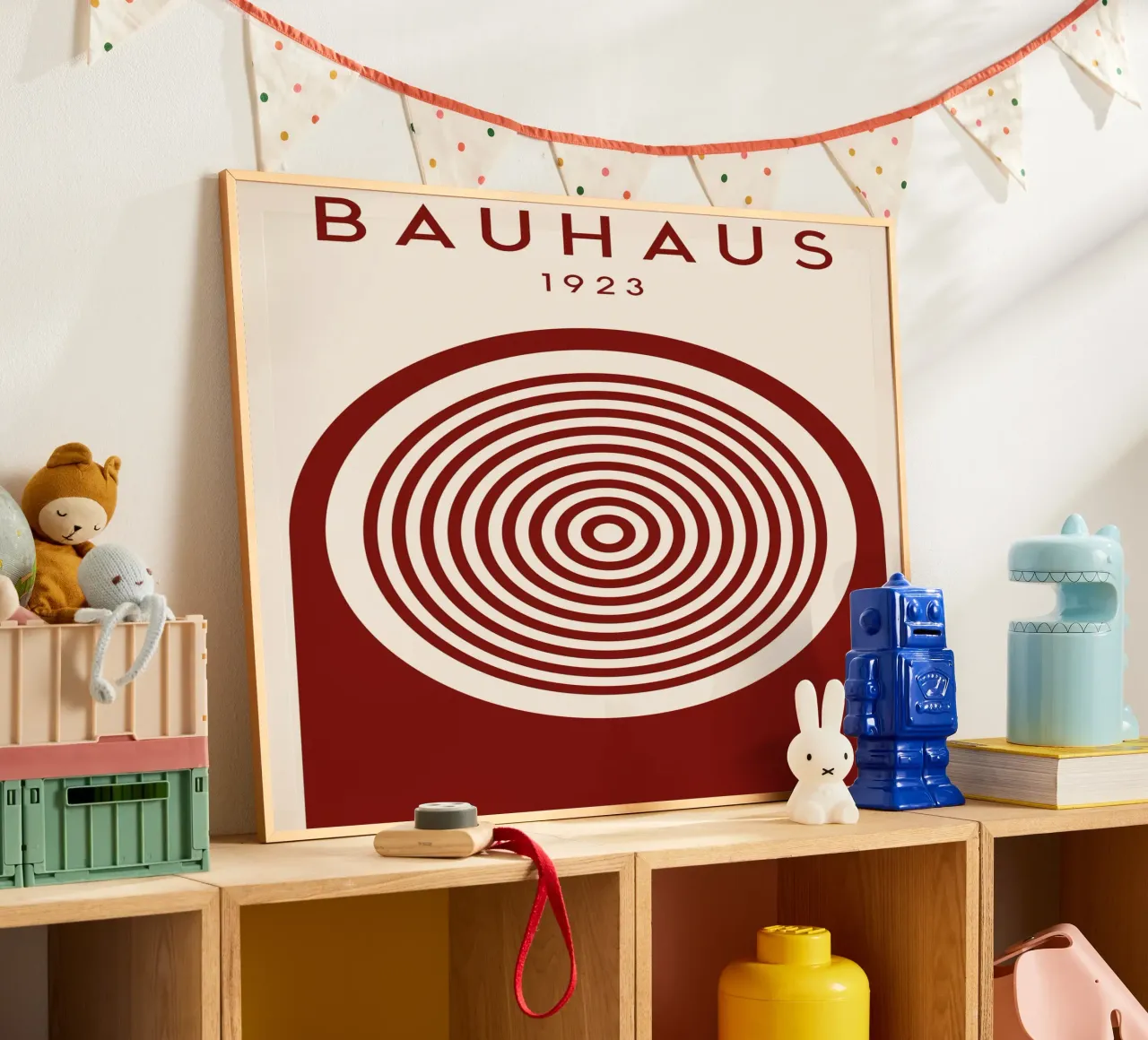 Bauhaus Kreisdesign 1923 - Abstracte moderne kunst poster met kunststof frame van Whole©