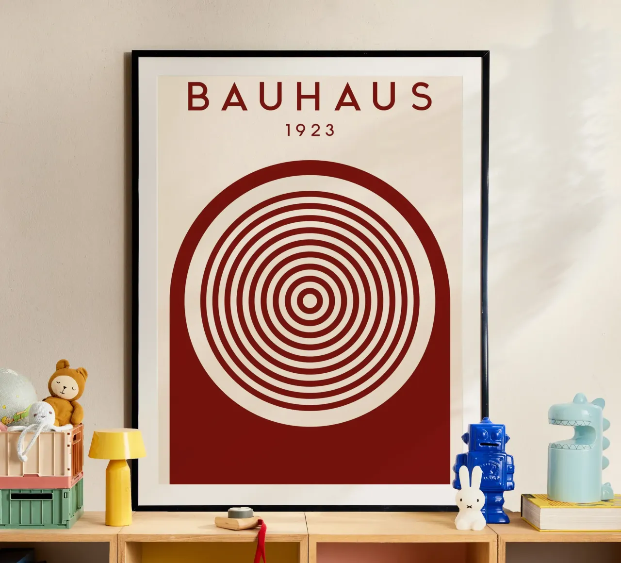 Bauhaus Kreisdesign 1923 - Abstracte moderne kunst poster met kunststof frame van Whole©