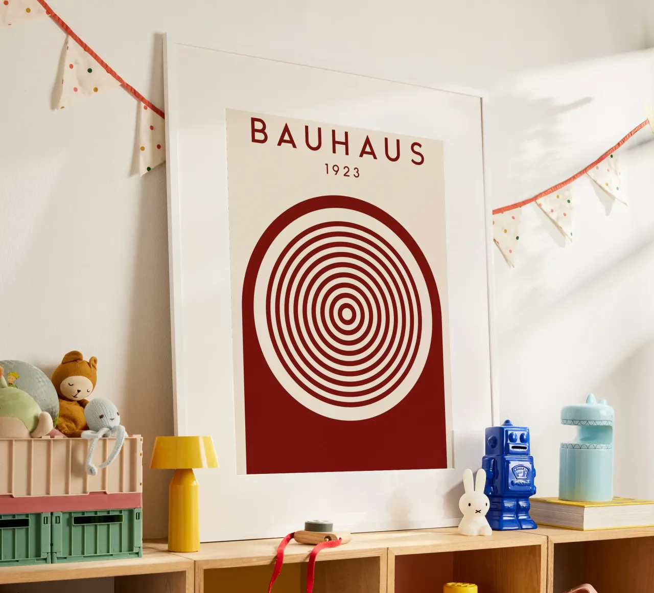 Bauhaus Kreisdesign 1923 - Abstracte moderne kunst poster met kunststof frame van Whole©