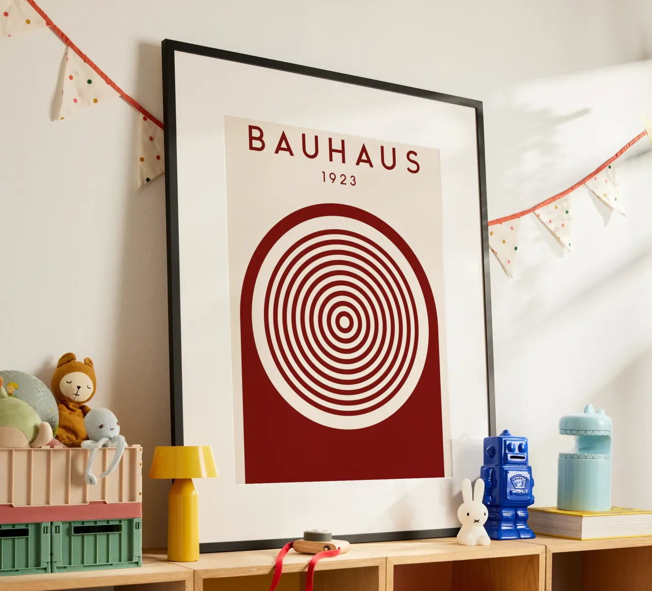 Bauhaus Kreisdesign 1923 - Abstracte moderne kunst poster met kunststof frame van Whole©