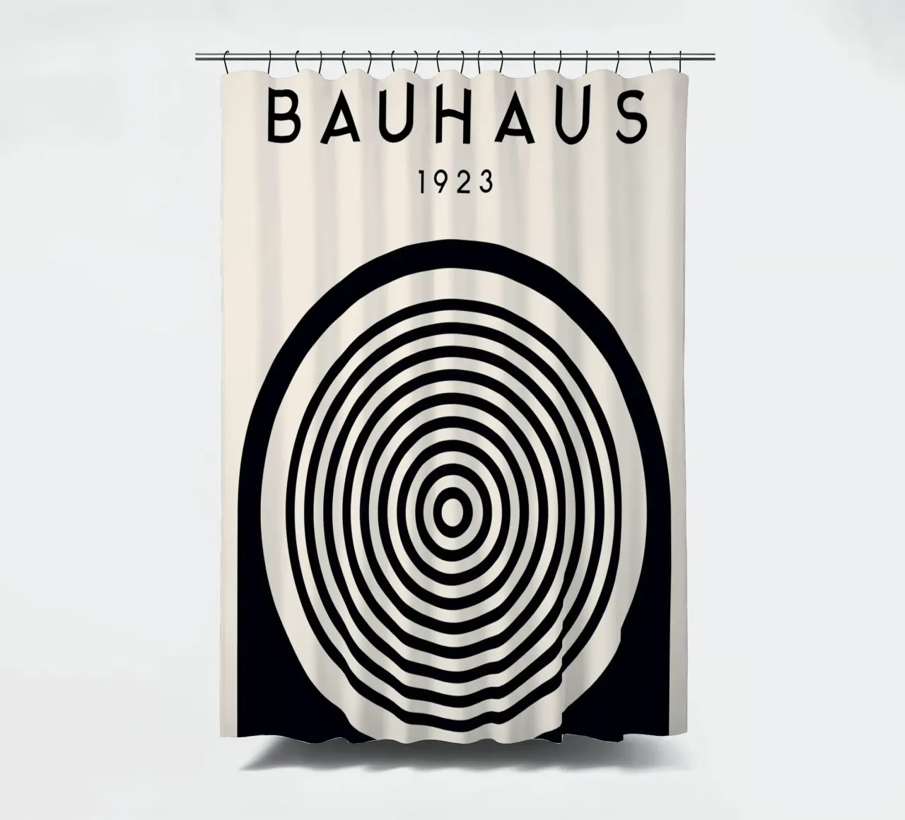 Bauhaus Grafik 1923 – Minimalistisches Schwarz-Weiß-Design Duschvorhang von Whole©