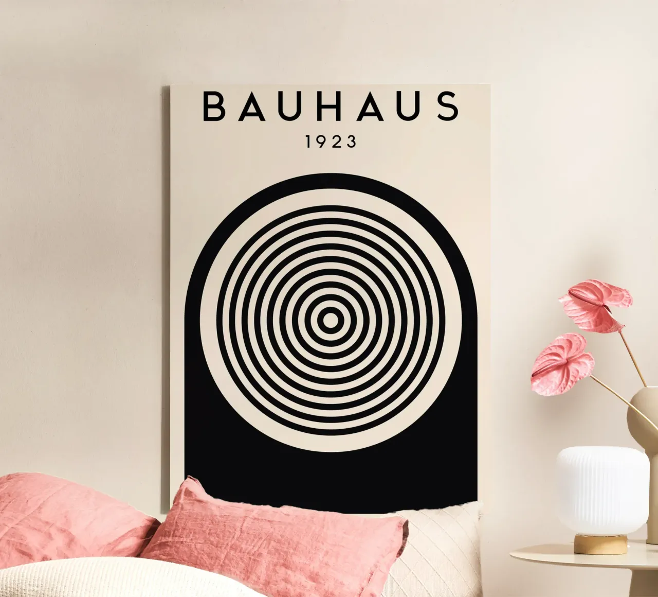 Grafica Bauhaus 1923 - Design minimalista in bianco e nero tela con Cornice a cassetta da Whole©