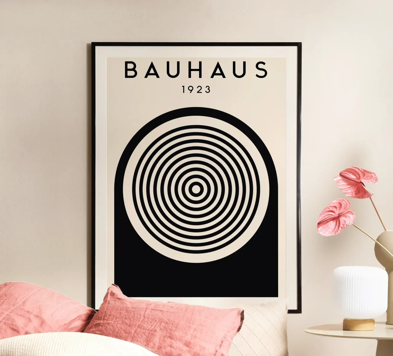 Grafica Bauhaus 1923 - Design minimalista in bianco e nero carta hahnemühle da Whole©