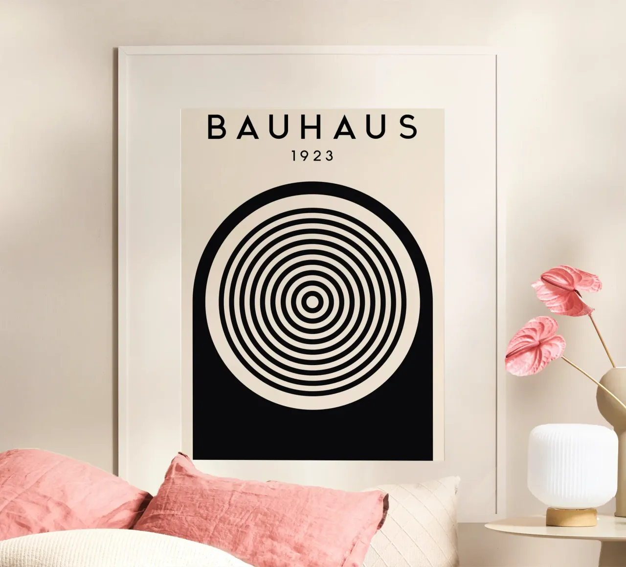 Grafica Bauhaus 1923 - Design minimalista in bianco e nero carta hahnemühle da Whole©