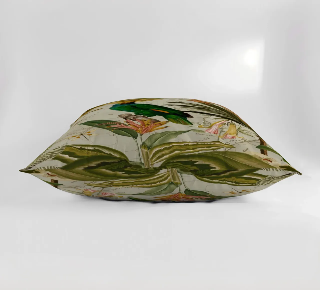 Pappagallo esotico colorato e nostalgico in una giungla tropicale 2 cuscino da Vintage World - Uta Naumann