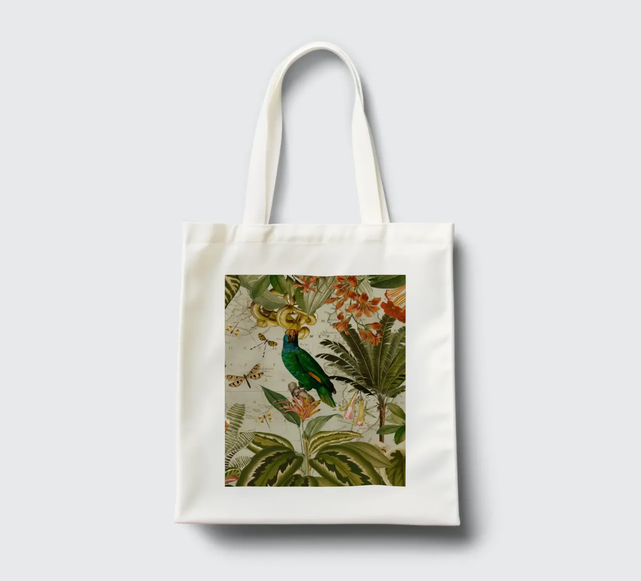 Pappagallo esotico colorato e nostalgico in una giungla tropicale 2 borsa in juta da Vintage World - Uta Naumann