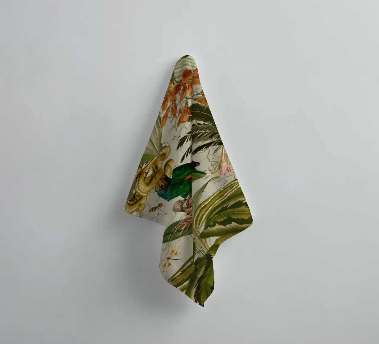 Pappagallo esotico colorato e nostalgico in una giungla tropicale 2 asciugamano da bagno da Vintage World - Uta Naumann