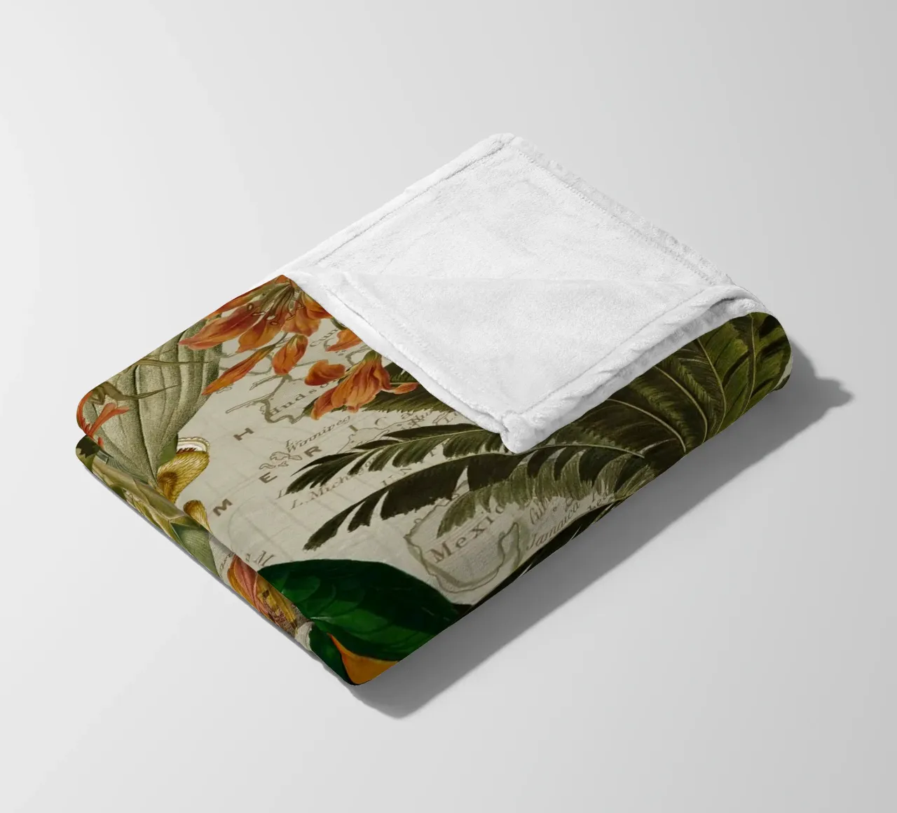 Pappagallo esotico colorato e nostalgico in una giungla tropicale 2 coperta in pile da Vintage World - Uta Naumann