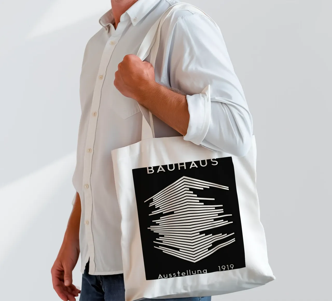 Mostra Bauhaus 1919 - Design a linee geometriche borsa in juta da Whole©