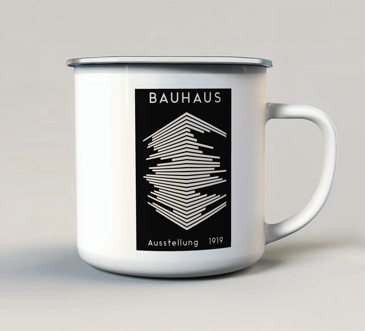 Mostra Bauhaus 1919 - Design a linee geometriche tazza in smalto da Whole©