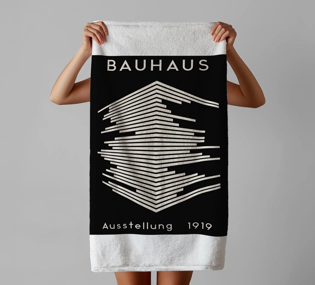 Mostra Bauhaus 1919 - Design a linee geometriche asciugamano da bagno da Whole©