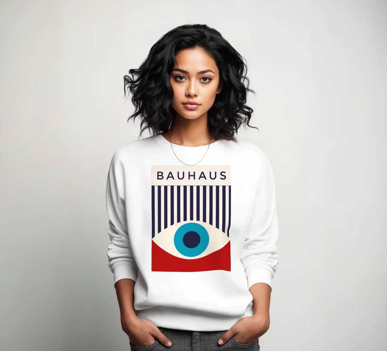 Bauhaus 1919 - Abstract eye design, modern graphics sweatshirt by Whole©