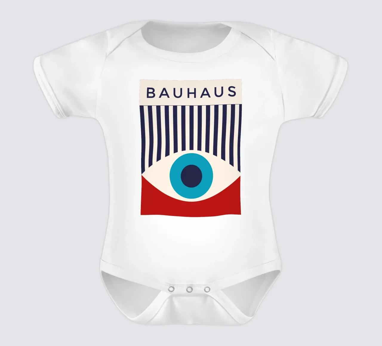 Bauhaus 1919 - Abstract oogontwerp, moderne afbeeldingen babyrompertje korte mouwen van Whole©