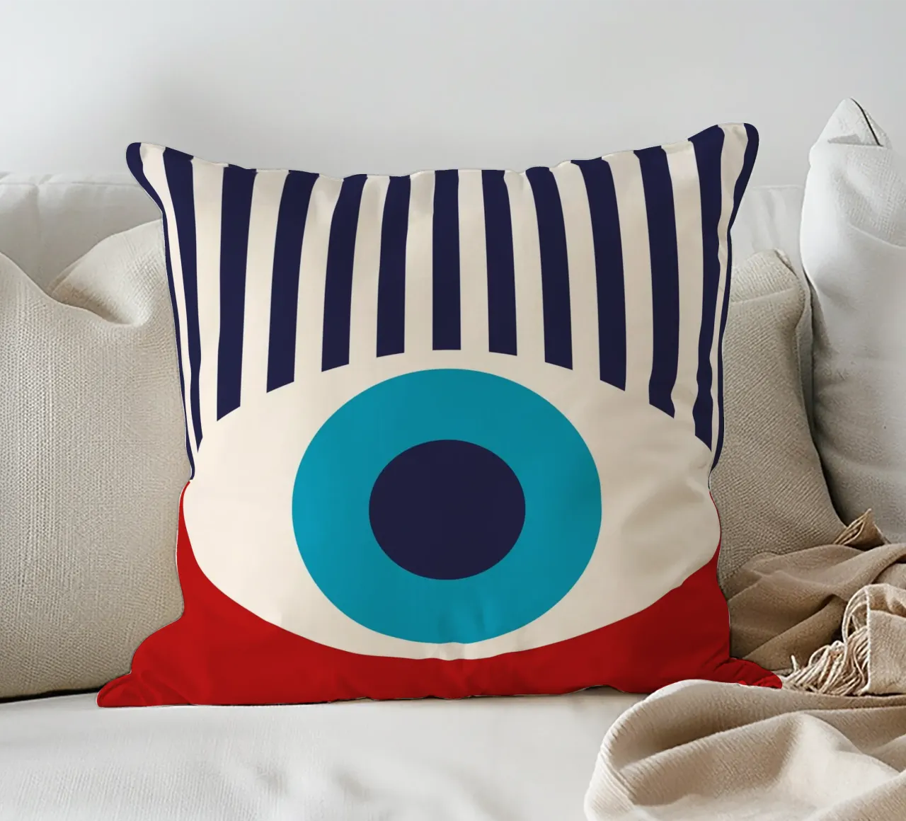 Bauhaus 1919 – Abstraktes Auge-Design, moderne Grafik Kissen von Whole©