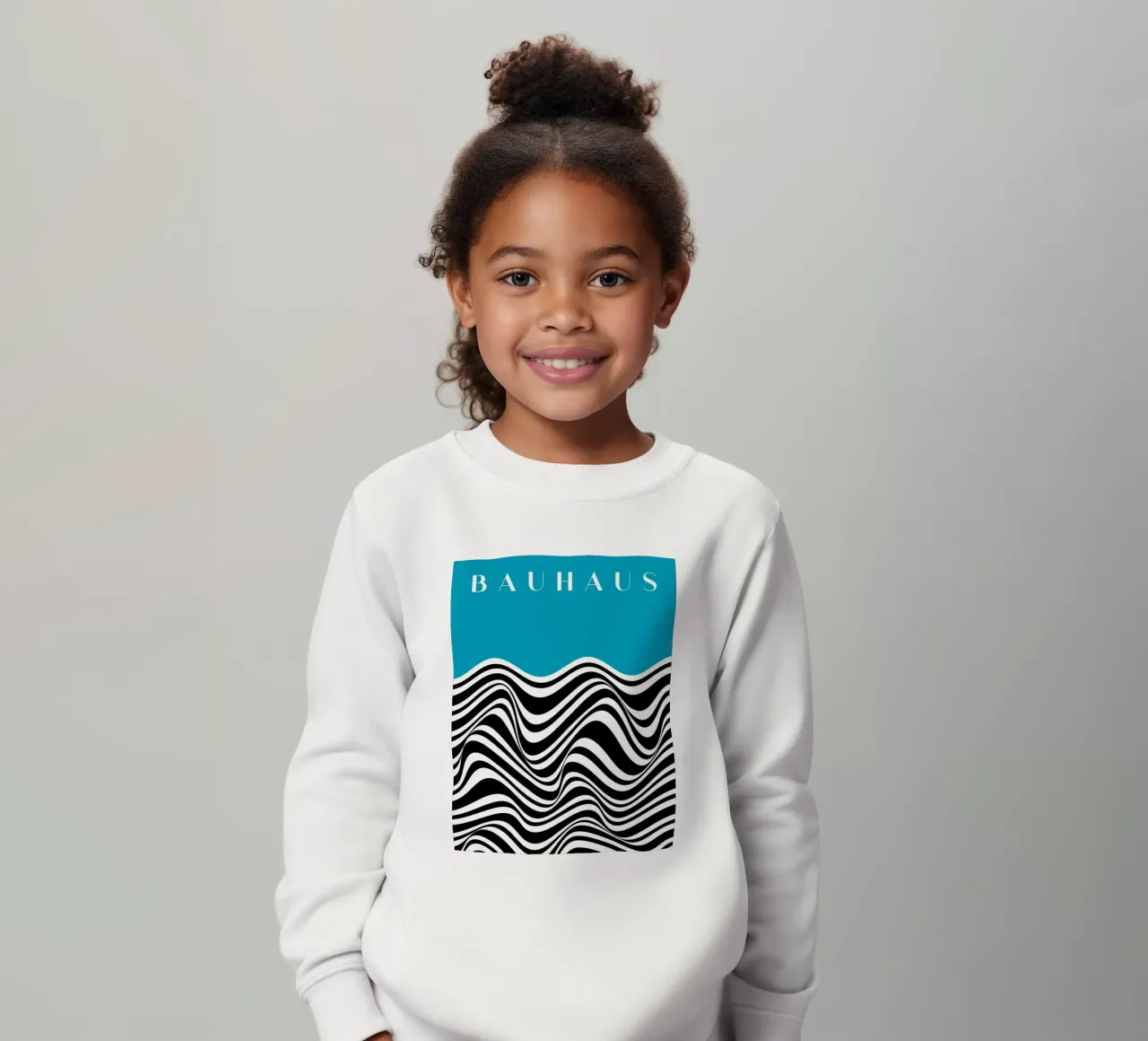Bauhaus Wave Design - Grafica astratta in bianco e nero felpa bambino da Whole©