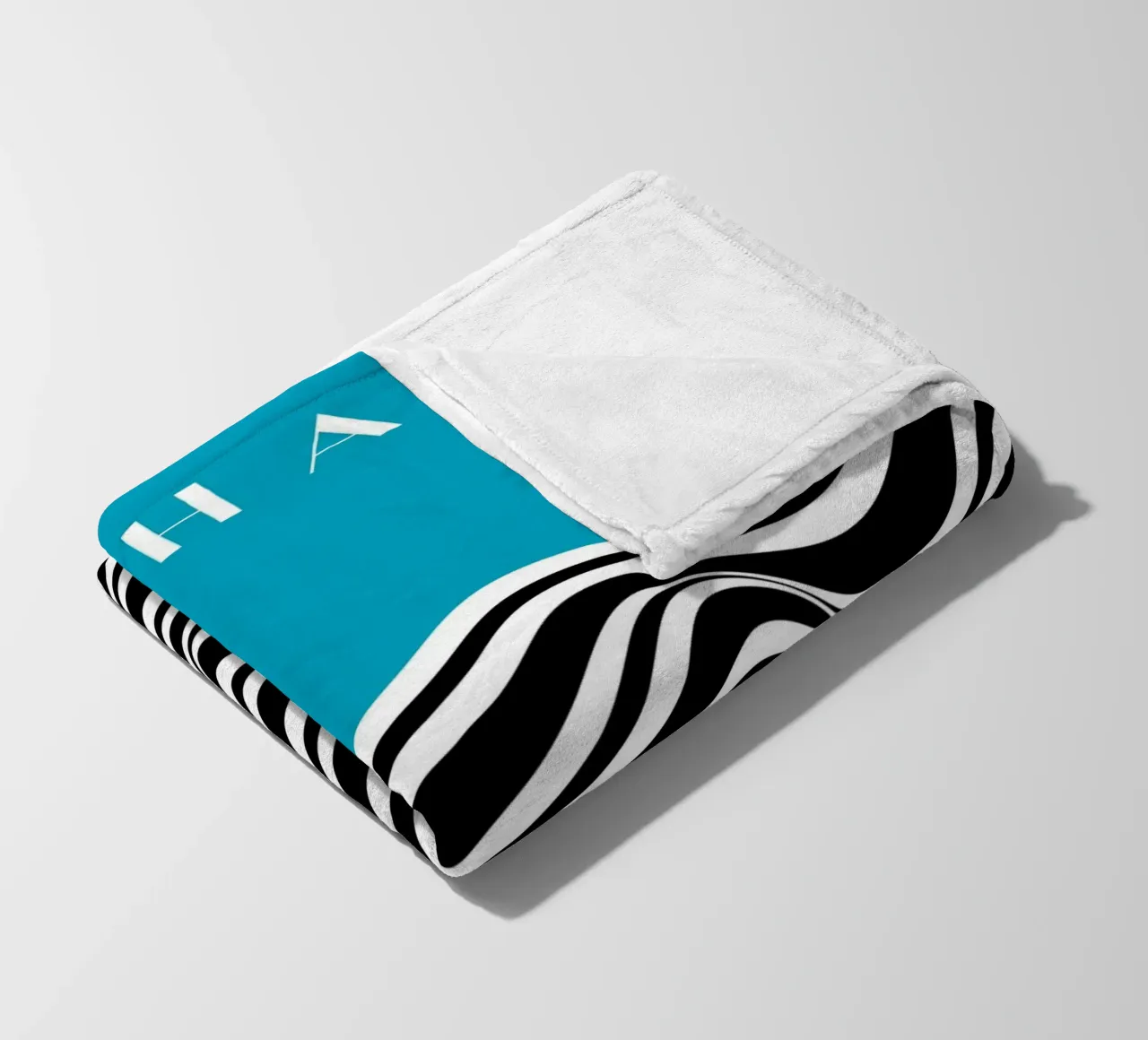 Bauhaus Wave Design - Grafica astratta in bianco e nero coperta in pile da Whole©