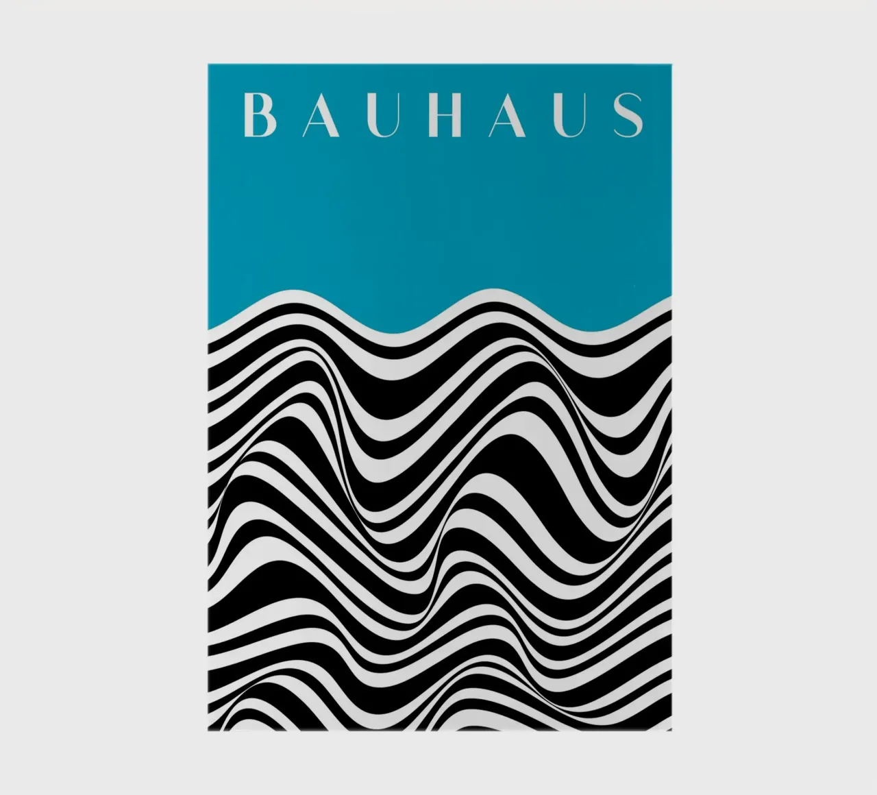 Bauhaus Wave Design - Abstract black and white graphics notebook by Whole©