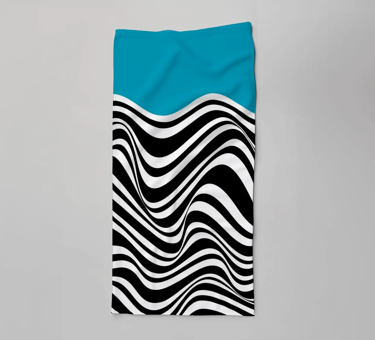 Bauhaus Wave Design - Grafica astratta in bianco e nero asciugamano da bagno da Whole©