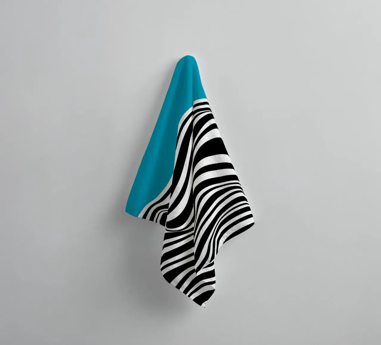 Bauhaus Wave Design - Grafica astratta in bianco e nero asciugamano da bagno da Whole©