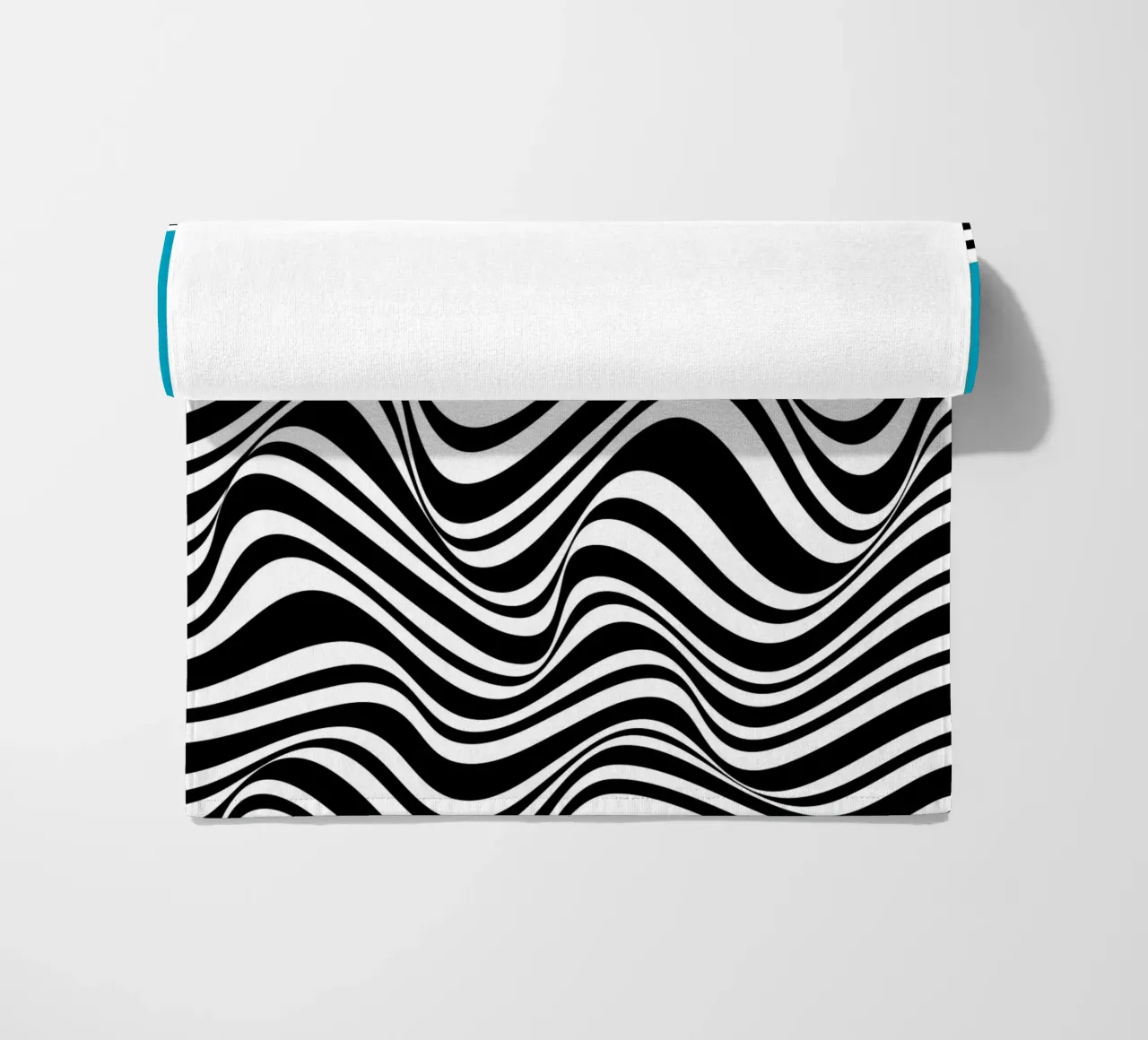 Bauhaus Wave Design - Grafica astratta in bianco e nero telo mare da Whole©