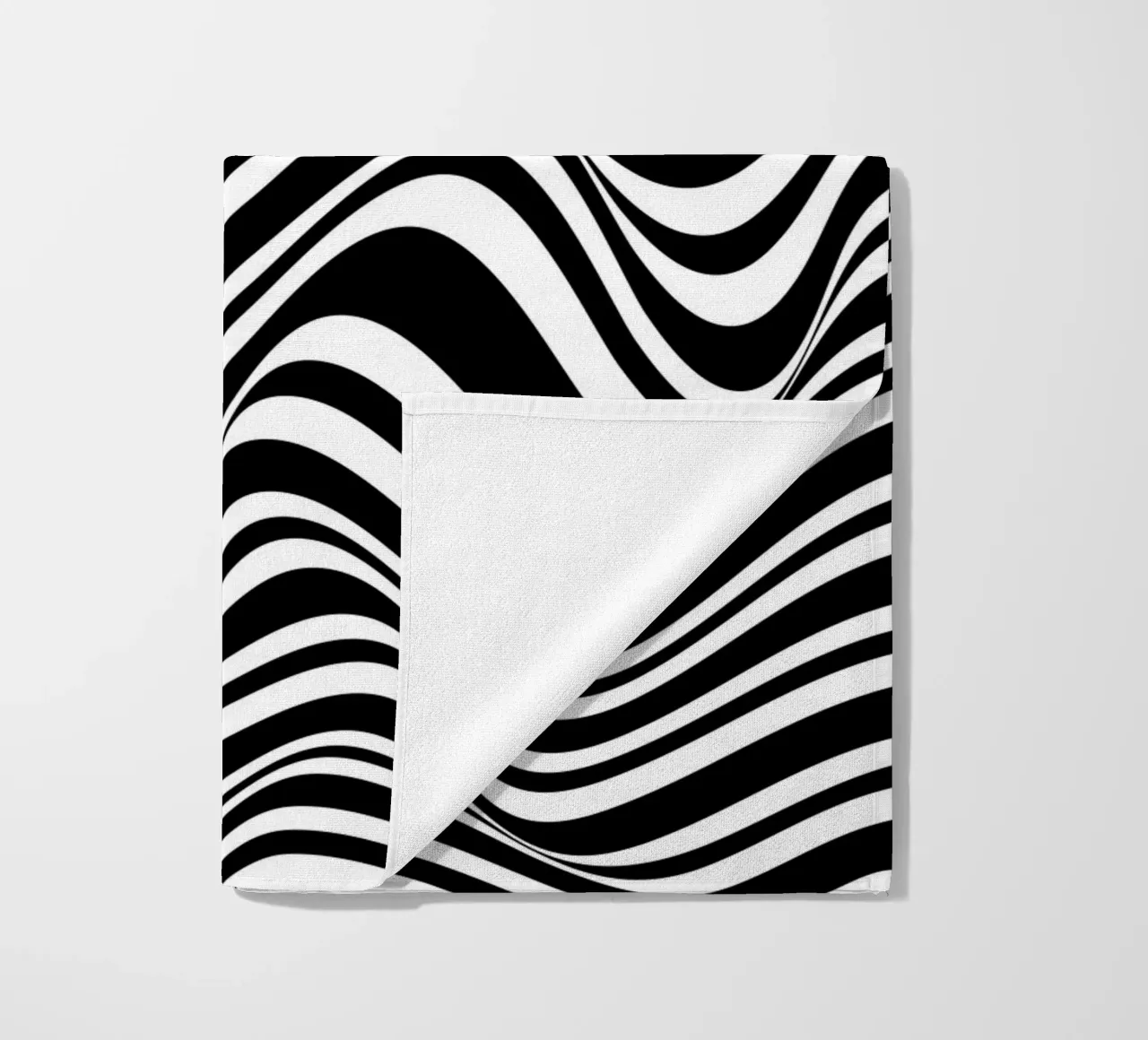 Bauhaus Wave Design - Grafica astratta in bianco e nero telo mare da Whole©