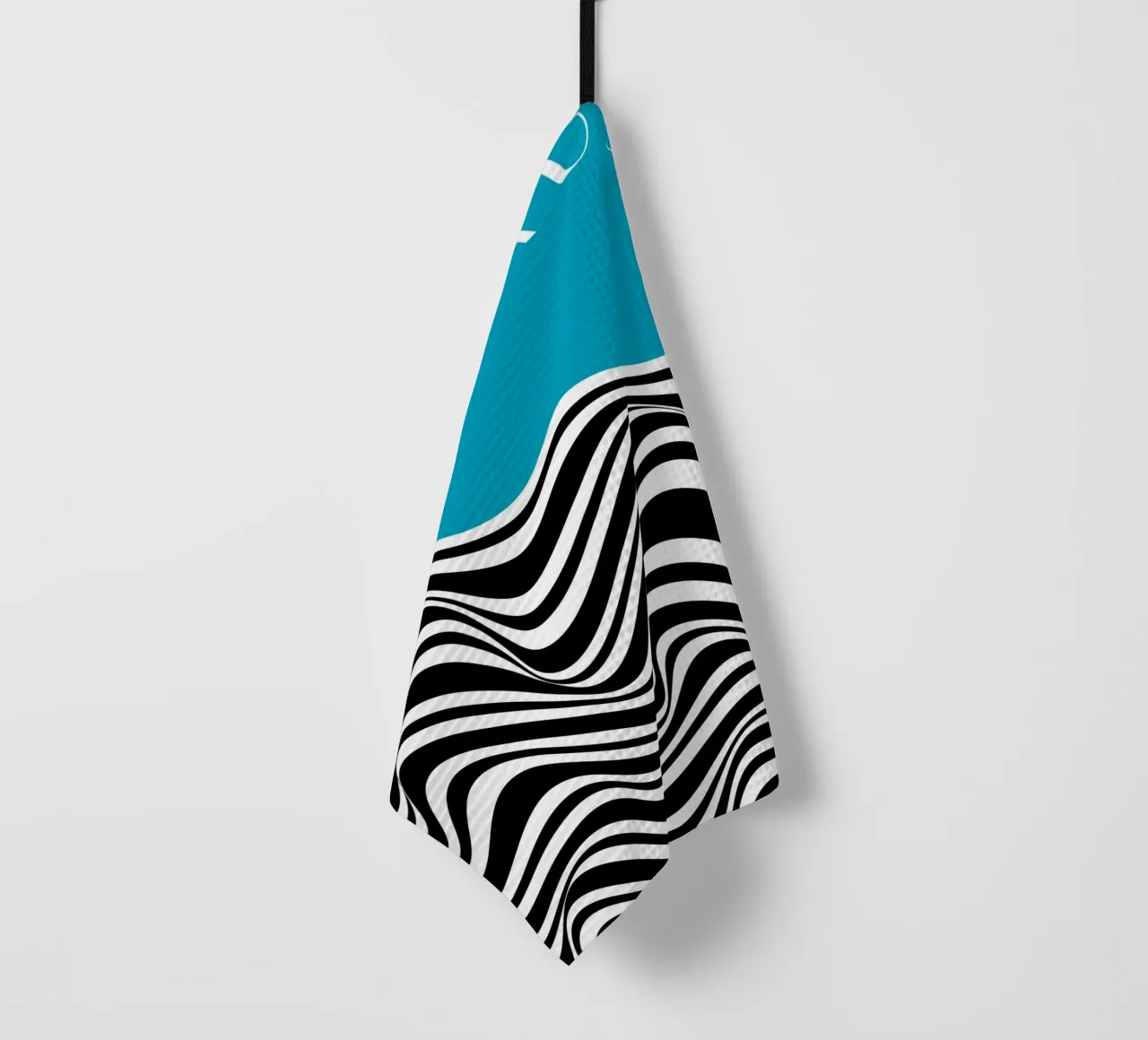 Bauhaus Wave Design - Grafica astratta in bianco e nero canovaccio da cucina da Whole©