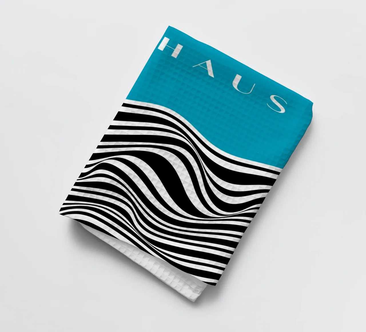 Bauhaus Wave Design - Grafica astratta in bianco e nero canovaccio da cucina da Whole©