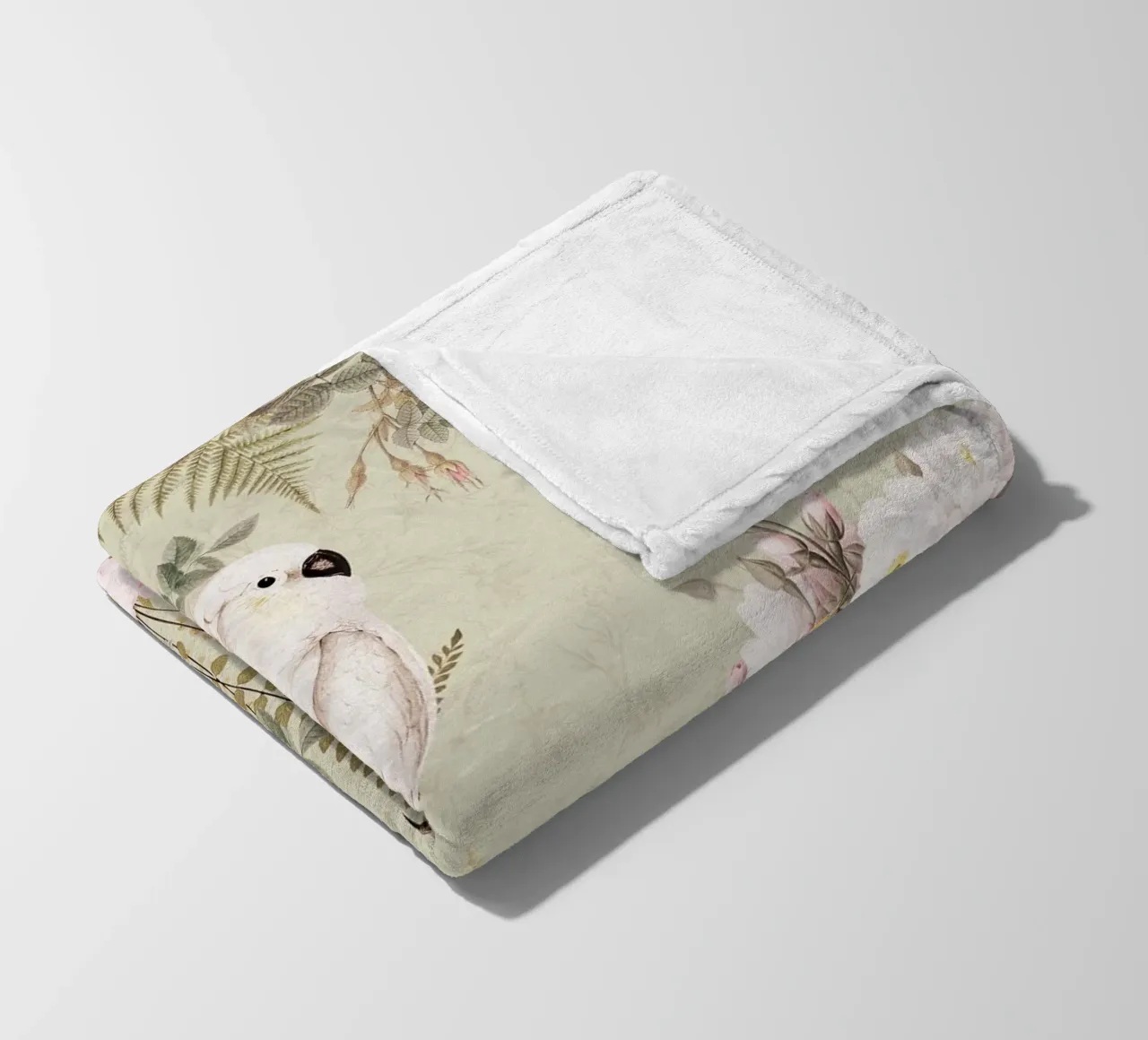 Cacatua esotici d'epoca in una splendida giungla di rose 2 coperta in pile da Vintage World - Uta Naumann