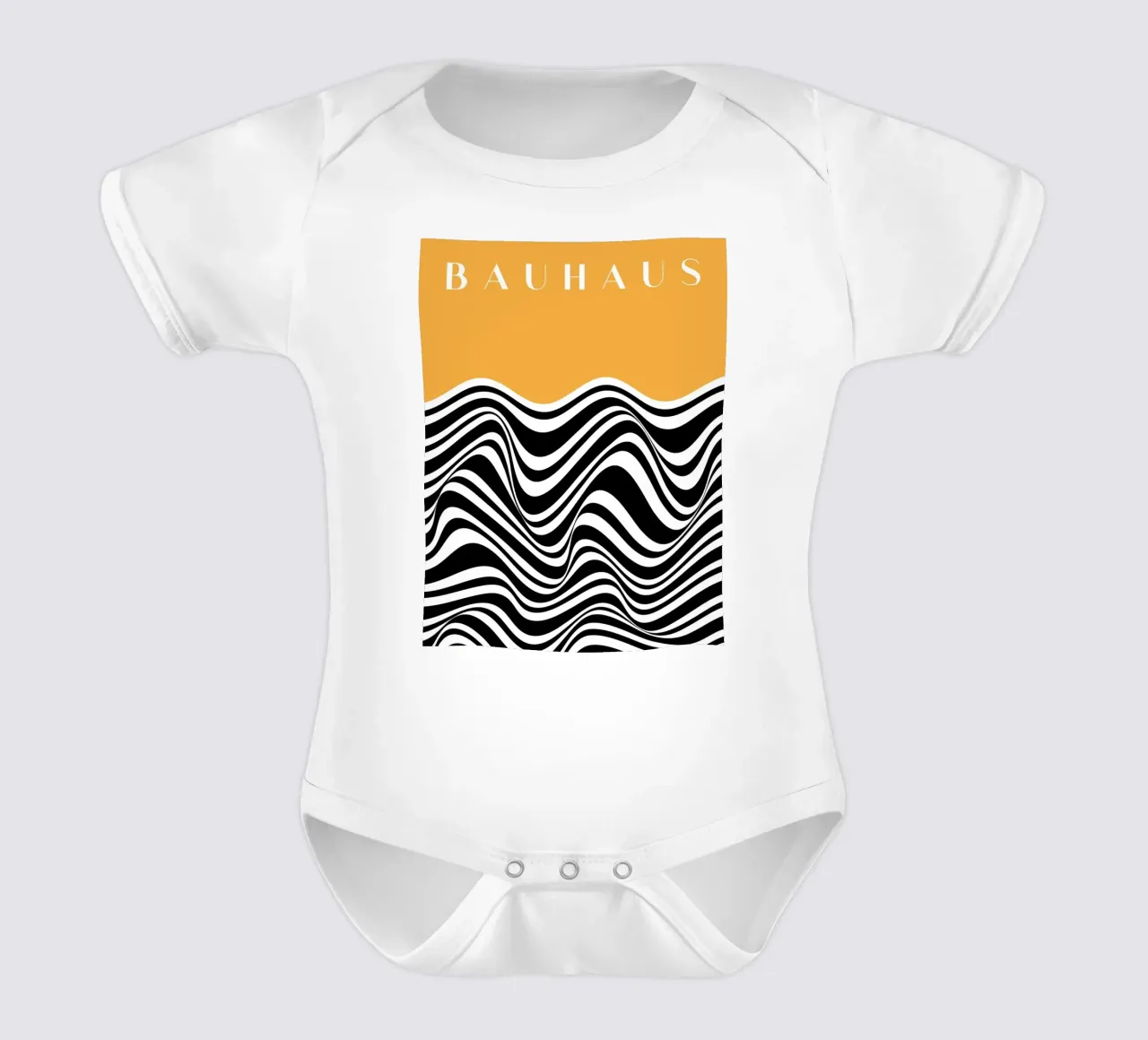 Onde Bauhaus - Design astratto in bianco e nero body neonato maniche corte da Whole©