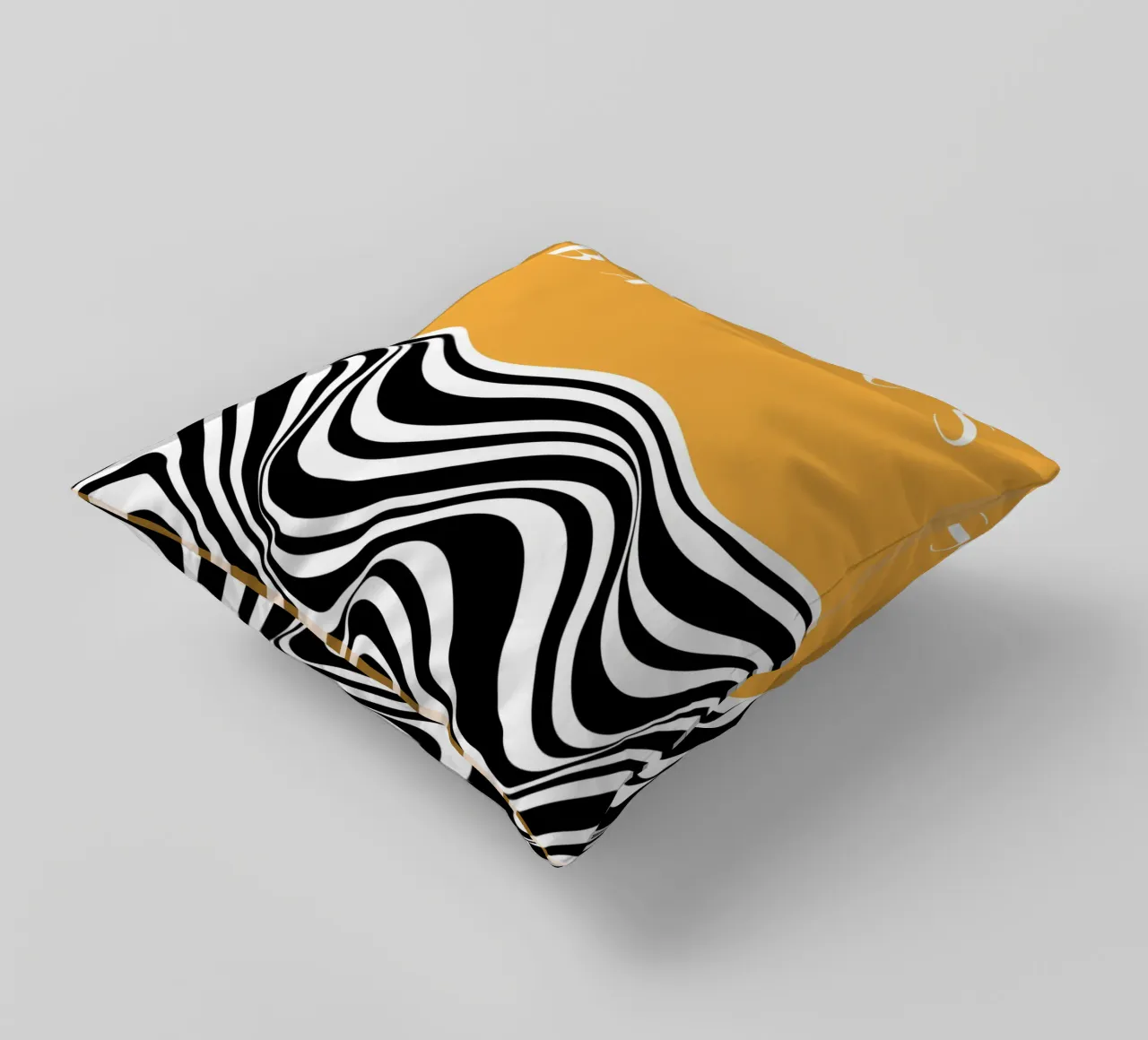Onde Bauhaus - Design astratto in bianco e nero cuscino da Whole©