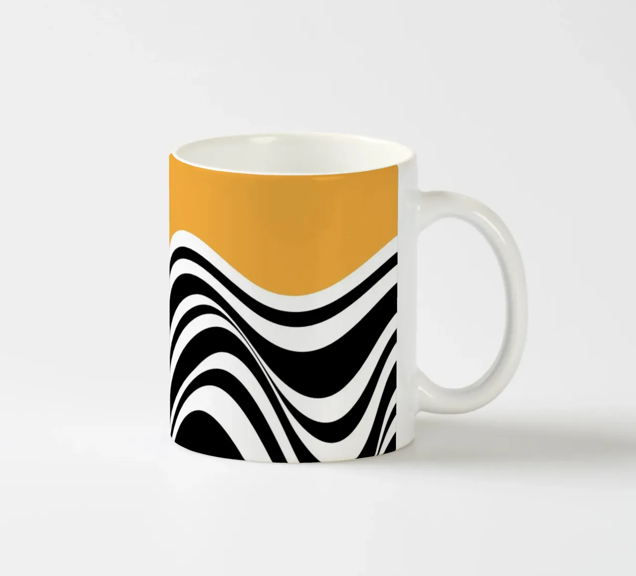 Onde Bauhaus - Design astratto in bianco e nero tazza in ceramica da Whole©