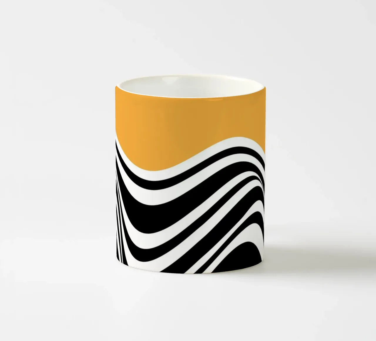 Onde Bauhaus - Design astratto in bianco e nero tazza in ceramica da Whole©