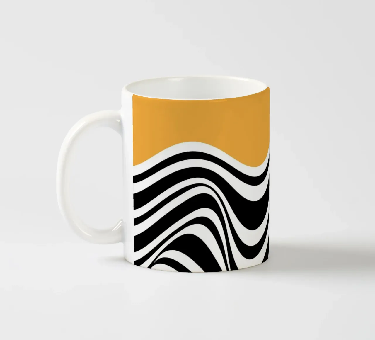 Onde Bauhaus - Design astratto in bianco e nero tazza in ceramica da Whole©