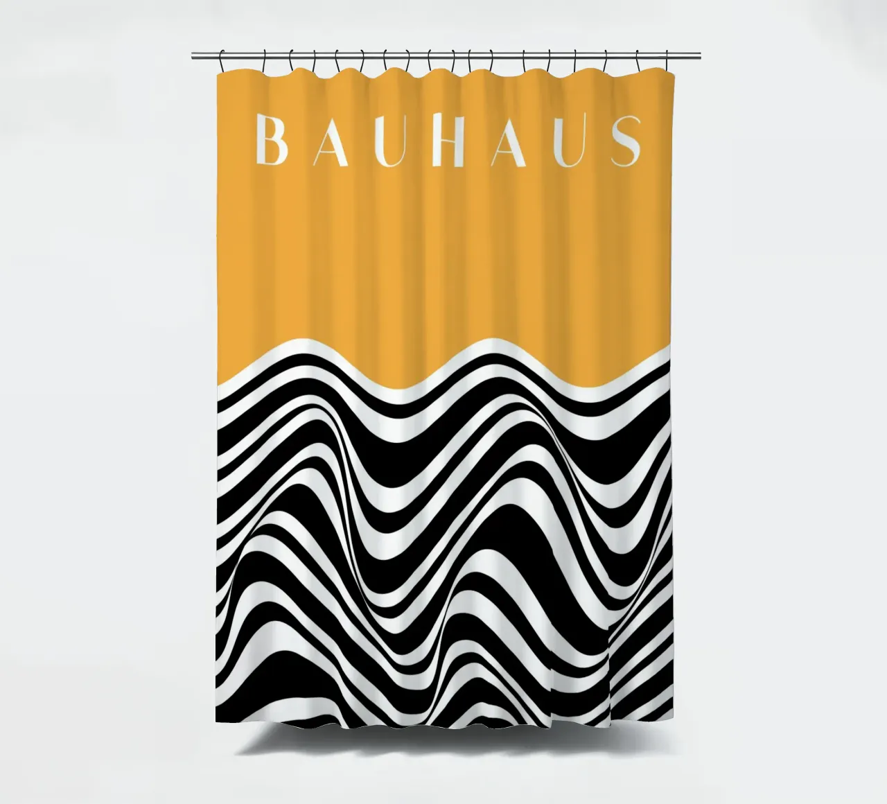 Bauhaus-golven - Abstract zwart-wit ontwerp douchegordijn van Whole©