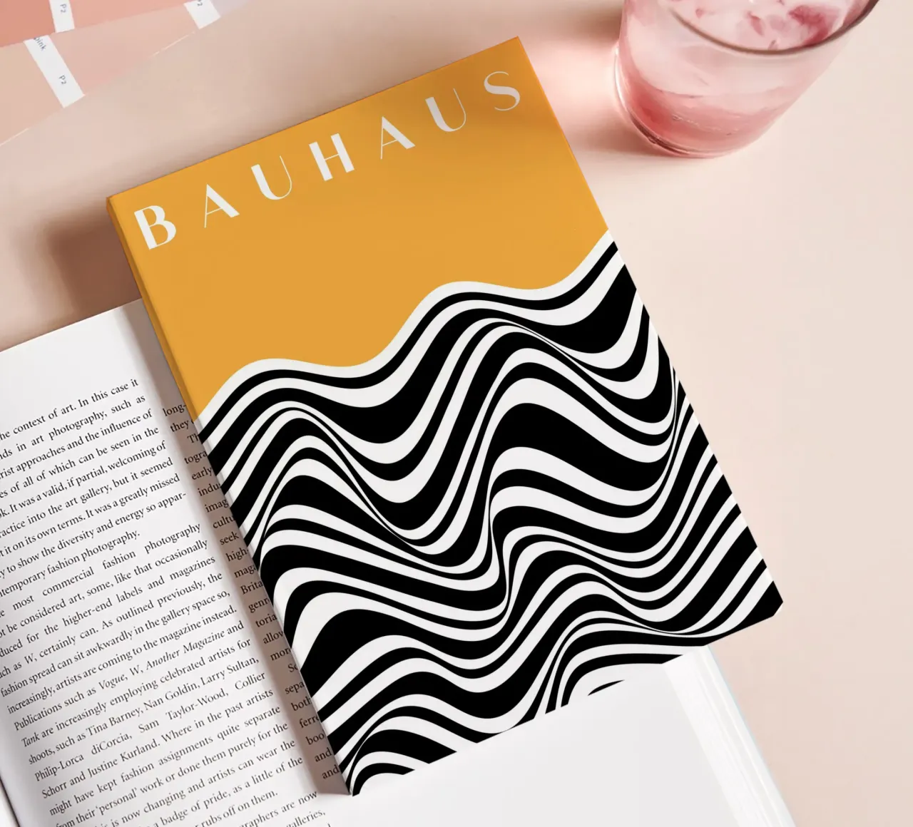 Bauhaus waves - Abstract black and white design notebook by Whole©