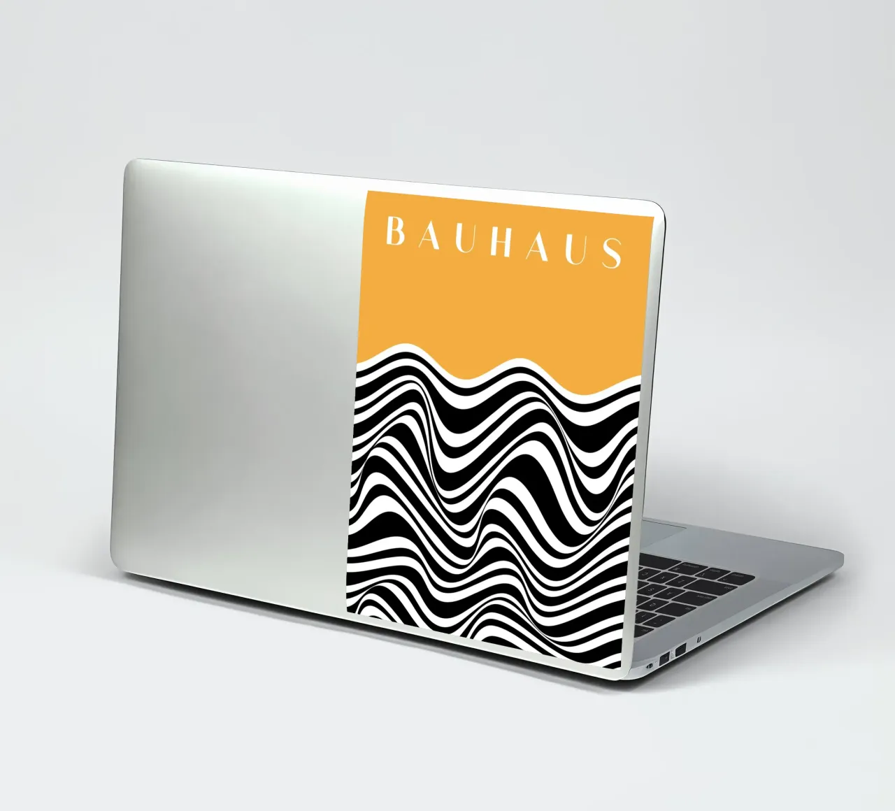 Bauhaus-golven - Abstract zwart-wit ontwerp sticker van Whole©