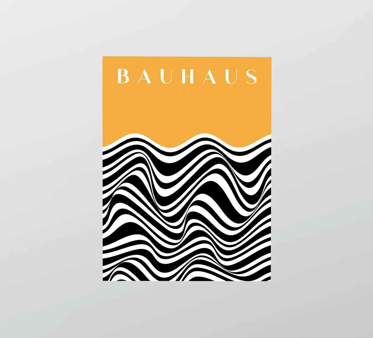 Bauhaus-golven - Abstract zwart-wit ontwerp sticker van Whole©